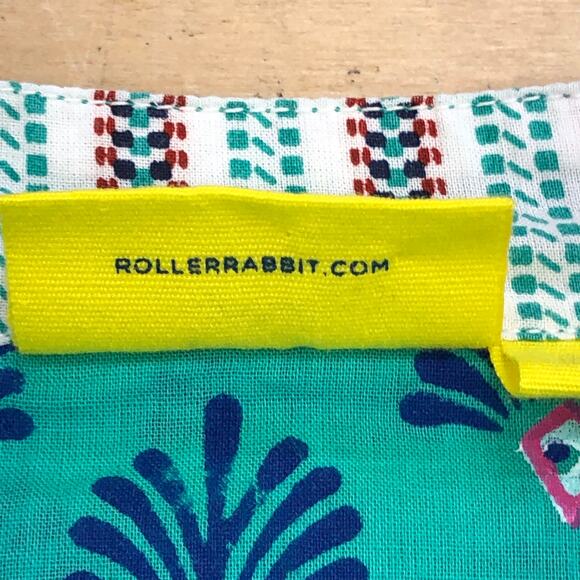 Roller Rabbit Womens Size M Top Checha Arles Shirt Tunic Split Neck 3/4 Sleeve - Picture 13 of 16